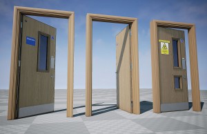 Commercial steel doors